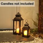 NEEDOMO Lanterns Decorative Outdoor&Indoor, Set of 2 Large Bronze Metal Lantern ... - Image 3