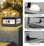 Outdoor Post Cap Light - IP65 Waterproof Stainless Steel External Column Light 9... - Image 7