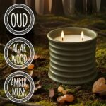 Annex Oud and Agarwood Luxury Scented Candle - 8oz Handmade Ceramic Jar Candle -... - Image 4