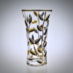 Luxury Italian Glass Vase, 8.5-inch, Silver & Gold, Modern Flower Vase for Cente... - Image 5