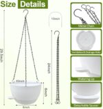 WOUSIWER Self Watering Hanging Planters, 2 Pack 10'' Plastic Pots with Drainage ... - Image 5