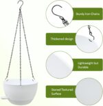 WOUSIWER Self Watering Hanging Planters, 2 Pack 10'' Plastic Pots with Drainage ... - Image 6