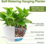 WOUSIWER Self Watering Hanging Planters, 2 Pack 10'' Plastic Pots with Drainage ... - Image 7