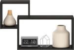 Furinno Rossi Interweave Wall Mount Floating Decorative Shelf, Set of 2, Espress... - Image 5
