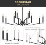 Black Living Room Chandelier 12 Light Hight Ceiling Foyer Candle Chandelier Larg... - Image 6