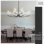Black Living Room Chandelier 12 Light Hight Ceiling Foyer Candle Chandelier Larg... - Image 7