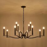 Black Living Room Chandelier 12 Light Hight Ceiling Foyer Candle Chandelier Larg... - Image 9