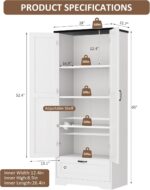 Vongrasig Kitchen Pantry Storage Cabinet with Barn Doors, Drawer and Adjustable ... - Image 3