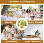 Gold Flower Vases for Centerpieces: Vintage Compote Bowl Vase for Wedding Gold C... - Image 4