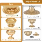 Gold Flower Vases for Centerpieces: Vintage Compote Bowl Vase for Wedding Gold C... - Image 7
