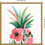 Amanti Art Framed Canvas Wall Art 16x16 Pina Colada (Floral Pineapple) by Eva Wa... - Image 5