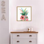 Amanti Art Framed Canvas Wall Art 16x16 Pina Colada (Floral Pineapple) by Eva Wa... - Image 8