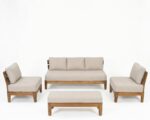Christopher Knight Home George Modern Acacia Wood Patio Furniture Set, Sectional... - Image 4