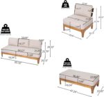 Christopher Knight Home George Modern Acacia Wood Patio Furniture Set, Sectional... - Image 5