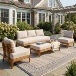 Christopher Knight Home George Modern Acacia Wood Patio Furniture Set, Sectional... - Image 19