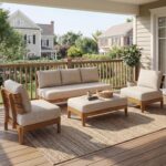 Christopher Knight Home George Modern Acacia Wood Patio Furniture Set, Sectional... - Image 20