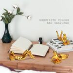Gold Home Decor Thinker Reading Women Statue for Living Room, Modern Shelf Decor... - Image 5