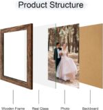 iRahmen 8x10 Picture Frame Set of 4, High Definition Glass Brown Frame, 8 x 10 W... - Image 4