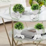 MAKHOT 4 Packs Creative Fake Plants Artificial Succulents Plants in Ceramic Huma... - Image 4