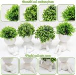 MAKHOT 4 Packs Creative Fake Plants Artificial Succulents Plants in Ceramic Huma... - Image 6