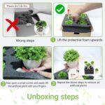 MAKHOT 4 Packs Creative Fake Plants Artificial Succulents Plants in Ceramic Huma... - Image 7