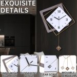 Wall Clock with Pendulum, Silent Quality Quartz Battery Operated, Modern Large W... - Image 3