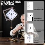 Wall Clock with Pendulum, Silent Quality Quartz Battery Operated, Modern Large W... - Image 6