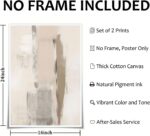 Gobeiuasy Abstract Beige Wall Art Set of 2 Beige Neutral Wall Art Minimalist Art... - Image 3
