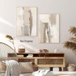 Gobeiuasy Abstract Beige Wall Art Set of 2 Beige Neutral Wall Art Minimalist Art... - Image 5