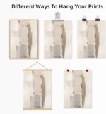 Gobeiuasy Abstract Beige Wall Art Set of 2 Beige Neutral Wall Art Minimalist Art... - Image 6