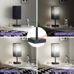 aooshine Black Lamp for Bedroom-Touch Lamp with USB-C+A and AC Outlets,3 Way Bed... - Image 3