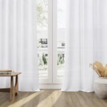 Naturoom White 132 Inch Linen Curtains for High Ceiling Living Room Rod Pocket C... - Image 6