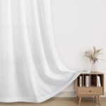 Naturoom White 132 Inch Linen Curtains for High Ceiling Living Room Rod Pocket C... - Image 9
