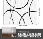 YIHOUSE 5x7 Washable Living Room Rug - Modern Abstract Black and White Area Rug ... - Image 3