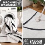 YIHOUSE 5x7 Washable Living Room Rug - Modern Abstract Black and White Area Rug ... - Image 7