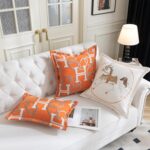 Modern Letter H Throw Pillow Covers 20x20 Inches, 1-Piece Chain Pattern Jacquard... - Image 3