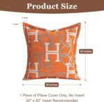 Modern Letter H Throw Pillow Covers 20x20 Inches, 1-Piece Chain Pattern Jacquard... - Image 4