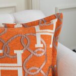 Modern Letter H Throw Pillow Covers 20x20 Inches, 1-Piece Chain Pattern Jacquard... - Image 6