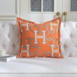 Modern Letter H Throw Pillow Covers 20x20 Inches, 1-Piece Chain Pattern Jacquard... - Image 9