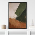 MUDECOR Framed Canvas Print Wall Art Green and Terracotta Minimalist Abstract Co... - Image 3