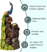 Glitzhome 4-Tier Oversized Peacock Sculpture with Jars Outdoor Water Fountain wi... - Image 3