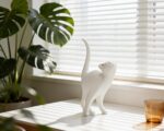 White Cat Statue Modern Abstract, Home Office Shelf Decor, 7-Inch Vibrant Assort... - Image 6