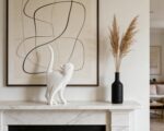 White Cat Statue Modern Abstract, Home Office Shelf Decor, 7-Inch Vibrant Assort... - Image 7