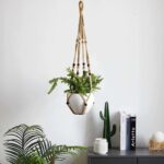 Macrame Plant Hanger 3 Pack Indoor & Outdoor Wall Hanging Planter + 3 Hooks Hang... - Image 3