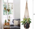 Macrame Plant Hanger 3 Pack Indoor & Outdoor Wall Hanging Planter + 3 Hooks Hang... - Image 6
