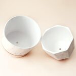 LA JOLIE MUSE White Ceramic Flower Pots - 6.7 + 5.4 Inch Indoor Planters, Plant ... - Image 6