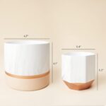 LA JOLIE MUSE White Ceramic Flower Pots - 6.7 + 5.4 Inch Indoor Planters, Plant ... - Image 7