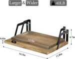 SRIWATANA Floating Shelves Wall Mounted Set of 2 Rustic Wood Shelves with Large ... - Image 4