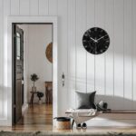 Black Minimalist Wall Clocks for Living Room Glass Marble Pattern Wall Clocks Ba... - Image 3