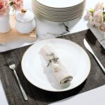 BTaT- White Porcelain Dinner Plates, Set of 12, 10.5" Gold Rimmed, Classic Style... - Image 7